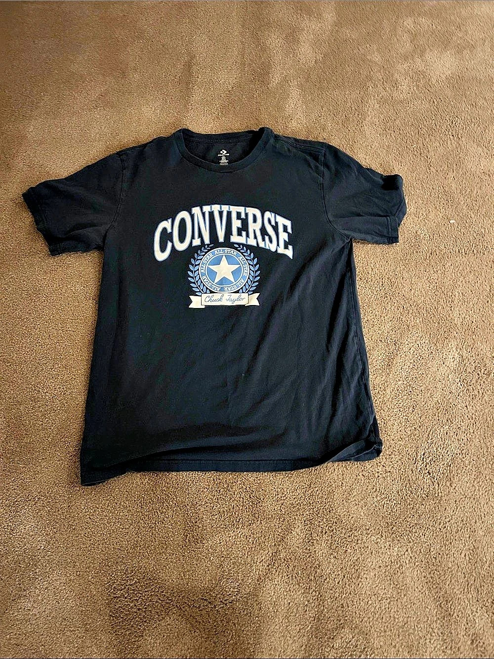 Converse Short Sleeve Graphic Tee Boys XL Black